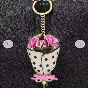 Kate Spade Pink and White Polka Dot Floral Key Holder